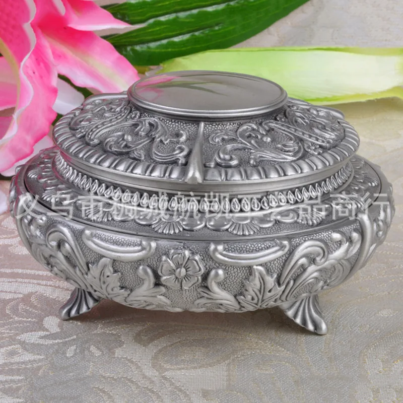 

Metal Craft European Creative Home Jewelry Storage Box Retro Three-dimensional Exquisite Baoding Desktop Jewelry Box Personality