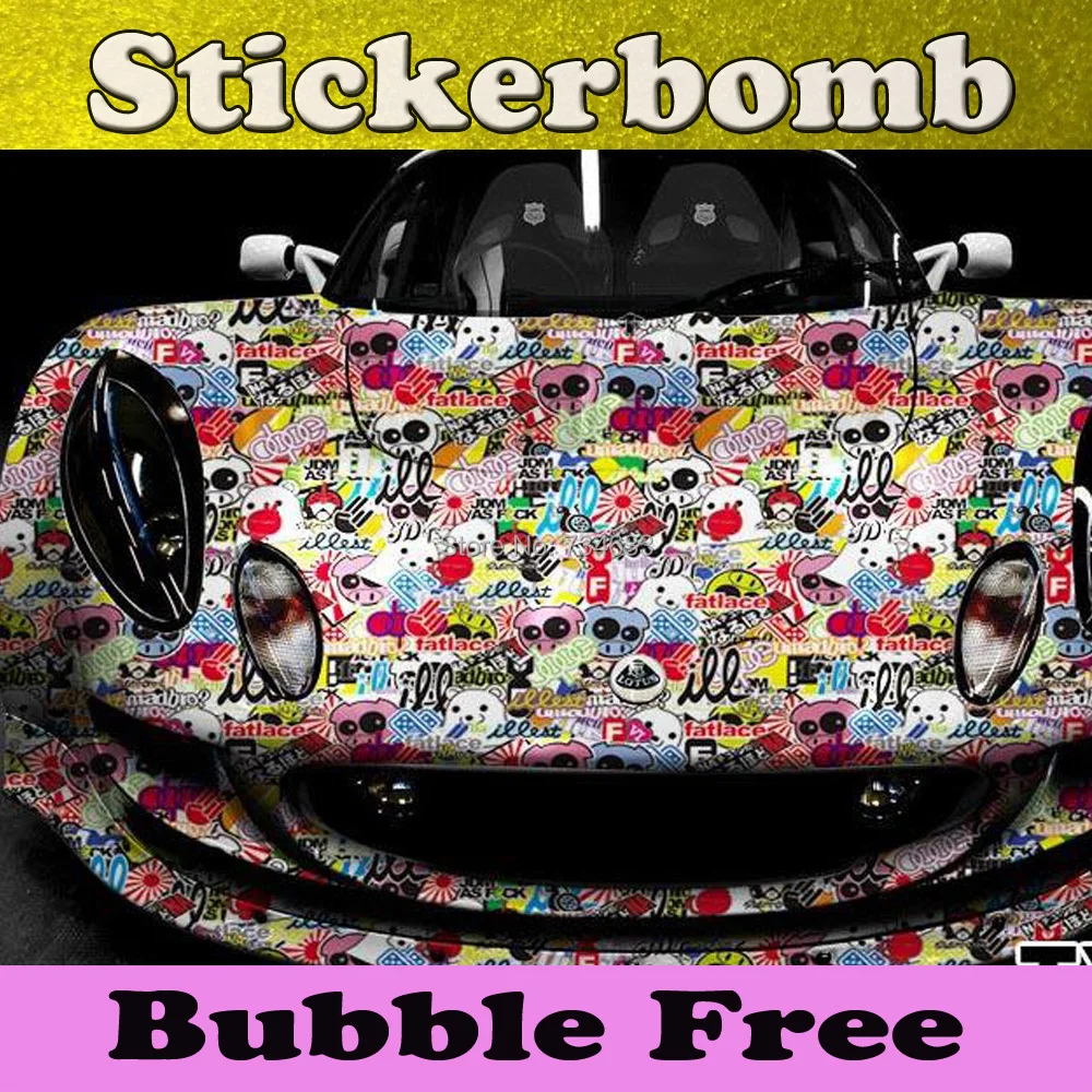 Buy JDM Stickerbomb Vinyl Wrap Film With Air Bubble