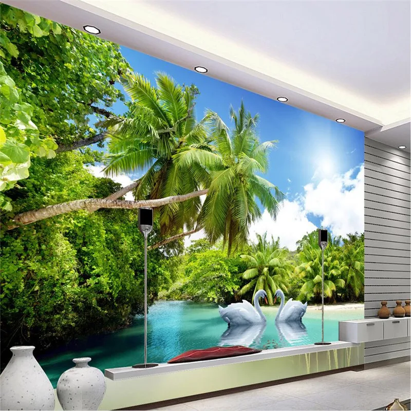 custom photo wall mural wallpaper 3d Luxury Quality HD Coco Swan lake