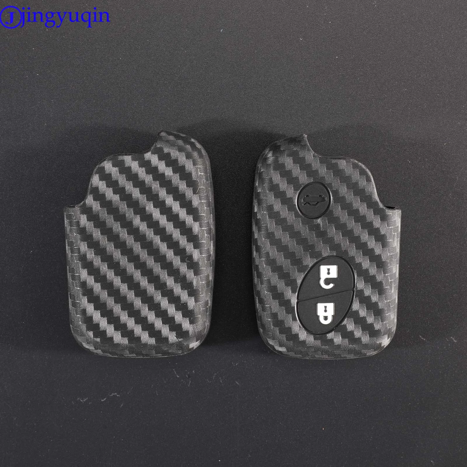 

jingyuqin Carbon Fiber Patten Silicone For Lexus CT200h ES 300h IS250 GX400 RX270 RX450h RX350 LX570 Car Key Case Cover Holder