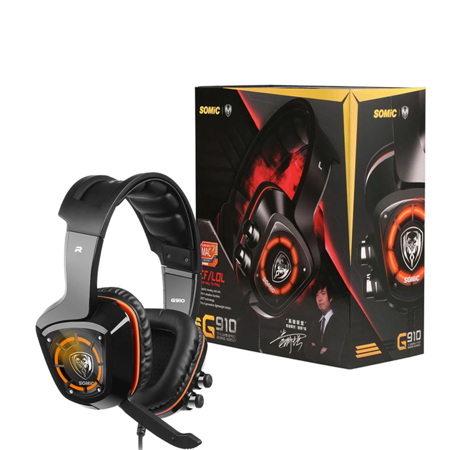 SOMiC G910 оригинальная USB 7 1 игровая гарнитура с объемным звуком микрофоном