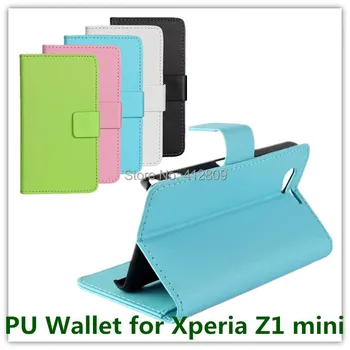 

5 Colors PU Leather Wallet Business Smart Case for Sony Xperia Z1 Mini D5503 M51w Z1 Compact with Slot Stand Card Holder Free