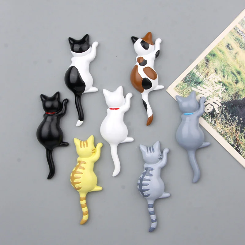 Шт. 7 шт. мультфильм милый Kawaii Cat назад магнит на холодильник Смола животных модель