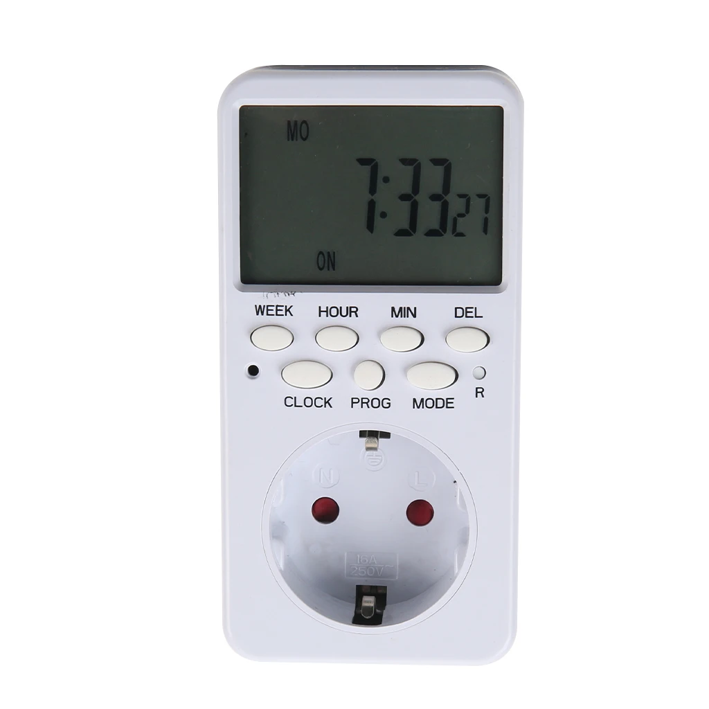 Electronic Plug-in Programmablel LCD Screen 24Hour Timer Switch Socket Adapter EU Plug for Small Home Appliances