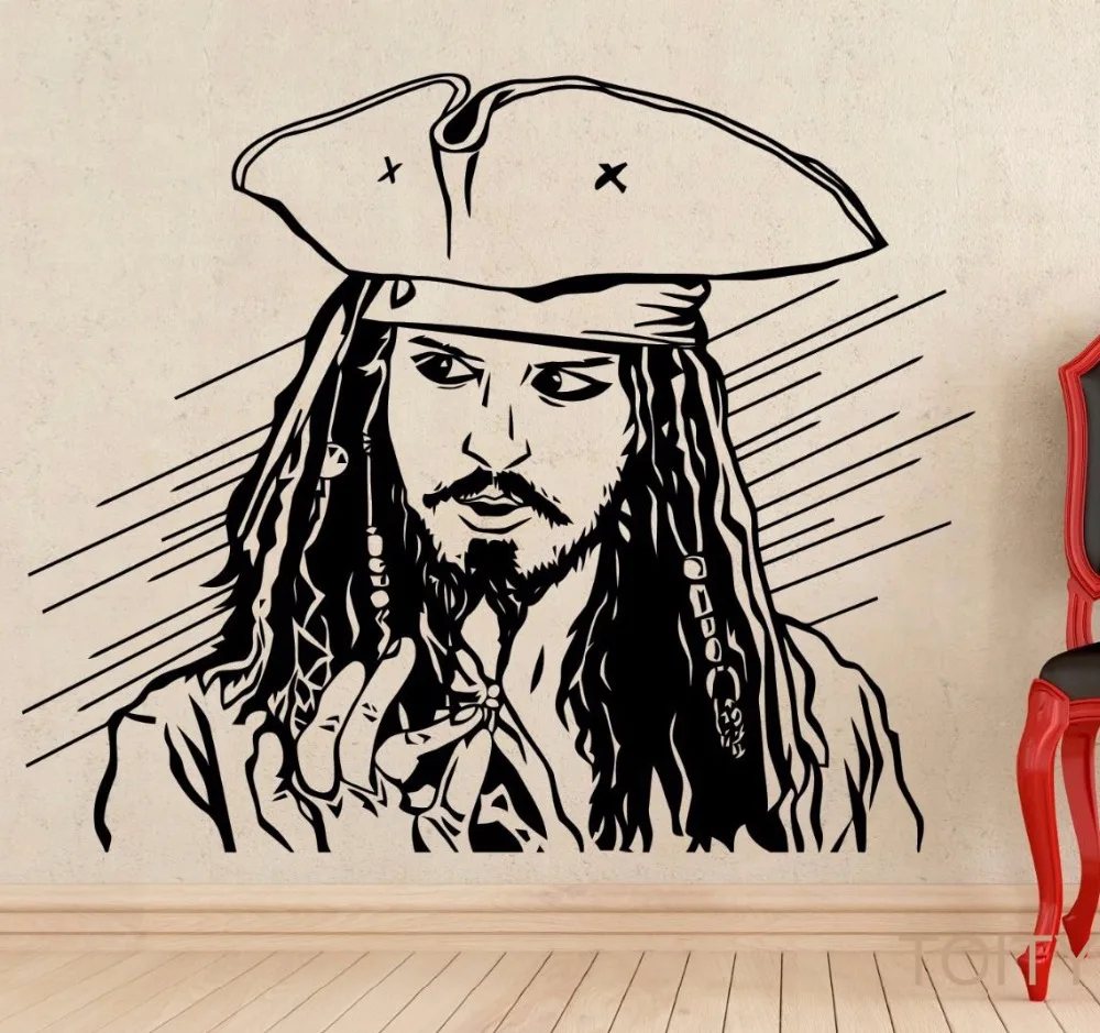Captain Jack Sparrow Wall Decal Pirate Movie Vinyl Sticker POSTER ART