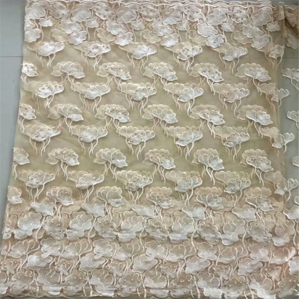 

African Lace Fabric 2018 High Quality White Lace Beaded Lace Fabric Sewing Applique Indian Fabrics For Dresses Wedding X184-1