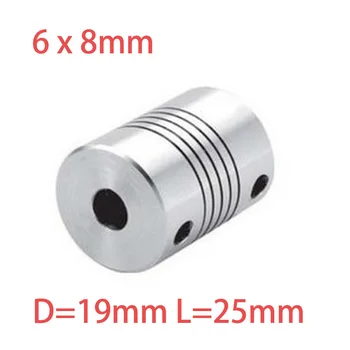 

4pcs 6x8mm CNC Motor Jaw Shaft Coupler 6mm To 8mm Flexible Coupling OD 19x25mm wholesale Dropshipping