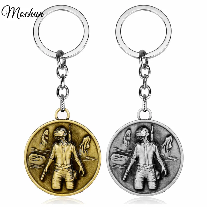 

MQCHUN Game Playerunknown's Battlegrounds Eat Chicken Keychain PUBG key chain figure 3.9cm*3.9cm Chaveiro men kids gift souvenir