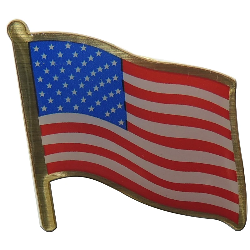 

National Flag Pin cheap custom Emblem Badge OEM metal usa Flag Badges