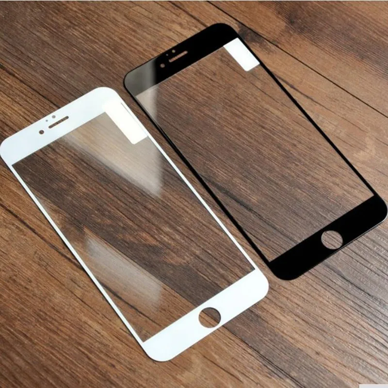 full cover tempered glass for iphone 6s plus 7 plus black and white 9H 0.26mm HD clear