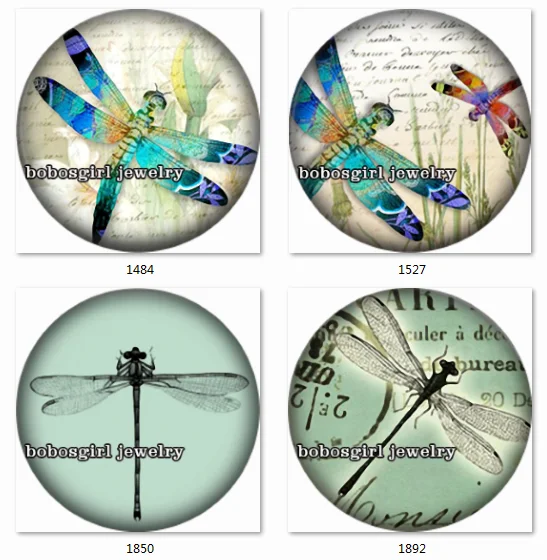 

SN1281 dragonfly snap button Jewelry Charm photo glass cabochon