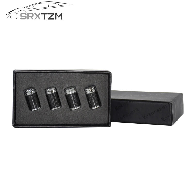 SRXTZM Car Styling Carbon Fiber Tire Valve Caps Fit For Benz Audi BMW Ford Opel Toyota Citroen Renault Accessoriese 4pc | Автомобили и