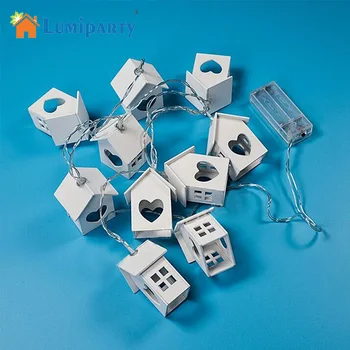 

LumiParty NewBattery Operation Led String 10pcs House Shaping Fairy Light for Chrismas Decoration Lights Outdoor Room Decoration