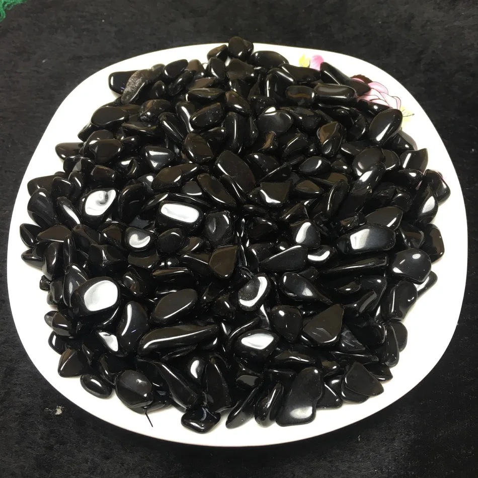 Naturliche Schwarz Obsidian Kies Aquarium Das Ende Von Stein