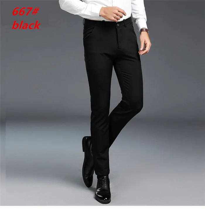 2019 мужские повседневные деловые обтягивающие мужские брюки прямые брюки от костюма весна лето осень мужские классические брюки
