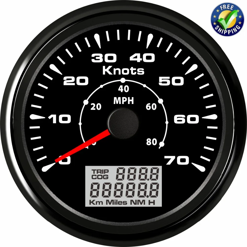 Pack of 1 Marine GPS Speed Indicators 85mm 0 70knots Waterproof