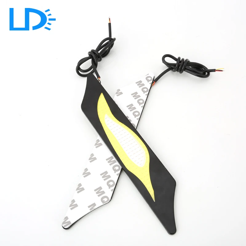 

NEW Update 2Pcs/Set Car LED FlIP FOX EYE SHAPE COB DRL  Daytime Running Light For Universal car styling With Turn Signal Light