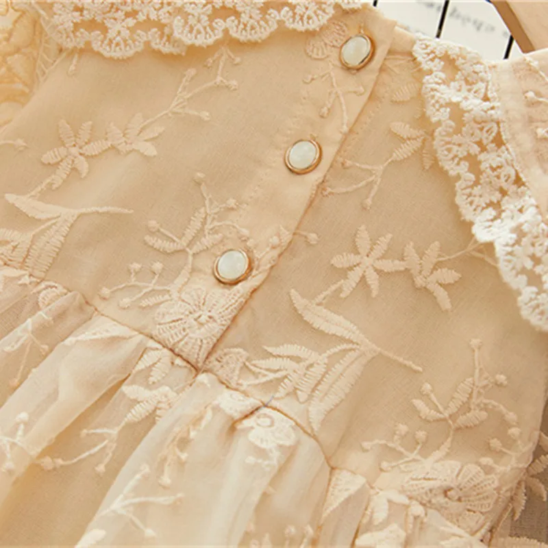 Kids Girls Lace Princess Dress Spring Fashion Toddler Girls Full Sleeve Peter Pan Collar Embroidery Party Dress Baby Dress 2-8Y Kids Girls Lace Princess Dress Spring Fashion Toddler Girls Full Sleeve Peter Pan Collar Embroidery Party Dress Baby Dress 2-8Y