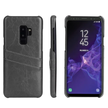

Luxury Wallet Phone Cases For Samsung Galaxy S9/S9 Plus Case Leather Cover Oil Wax Back Fundas With 2 Card Slots Protective Capa