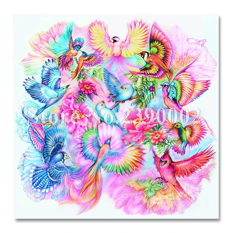 

Wall Art 5D Diy Diamond Painting Cross Stitch Hummingbird Flower Butterfly 5D Mosaic Kit Home Decor Full Diamond Embroidery