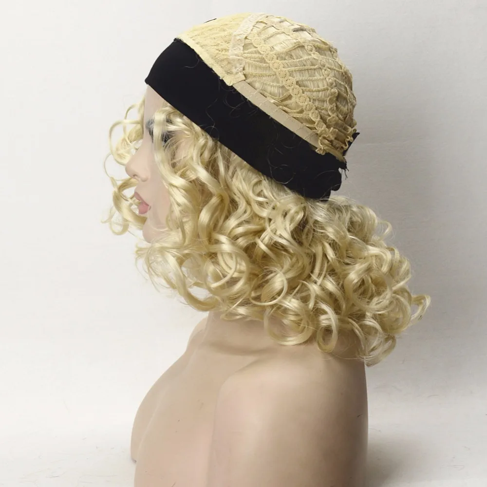 5955 613# SYNTHETIC FULL WIG W HEADBAND blonde curly wig (7)