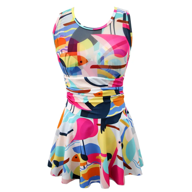 

Plus Size One Piece Swimwear Extra Large Tankini Push Up Trikini Big bikini set women beach Dress Print Swimsuit Vintage