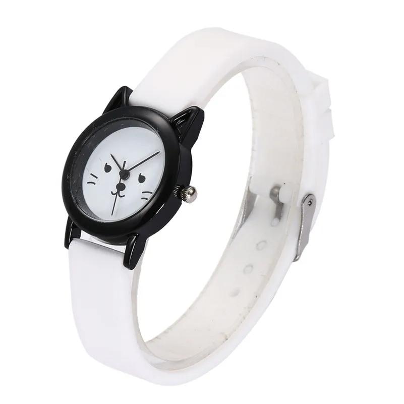 Women's watches casual watches Cat Silica Gel Women Cute Band Analog Quartz Round Vogue Watches Women Clock reloj mujer M09 (4)