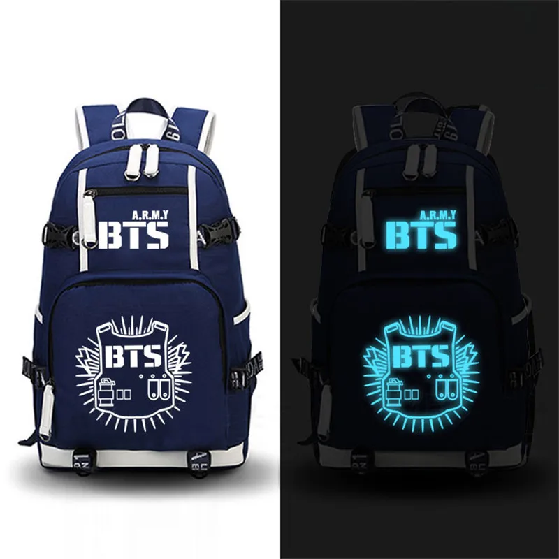 

High Quality 2017 New Fashion BTS Printing Women Backpack Canvas School Bags for Teenage Girls Laptop Back Pack Mochila Feminina