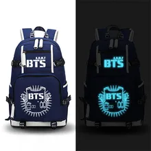 Bts de alta calidad 2017 nuevo de la manera impresión mujeres mochila de lona mochilas escolares para adolescentes laptop back pack mochila feminina