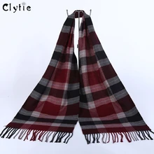 CLYTIE New 20 Colors Cashmere Men’s tassel British winter scarves and autumn scarf men with colorful plaid SC2038 Soft