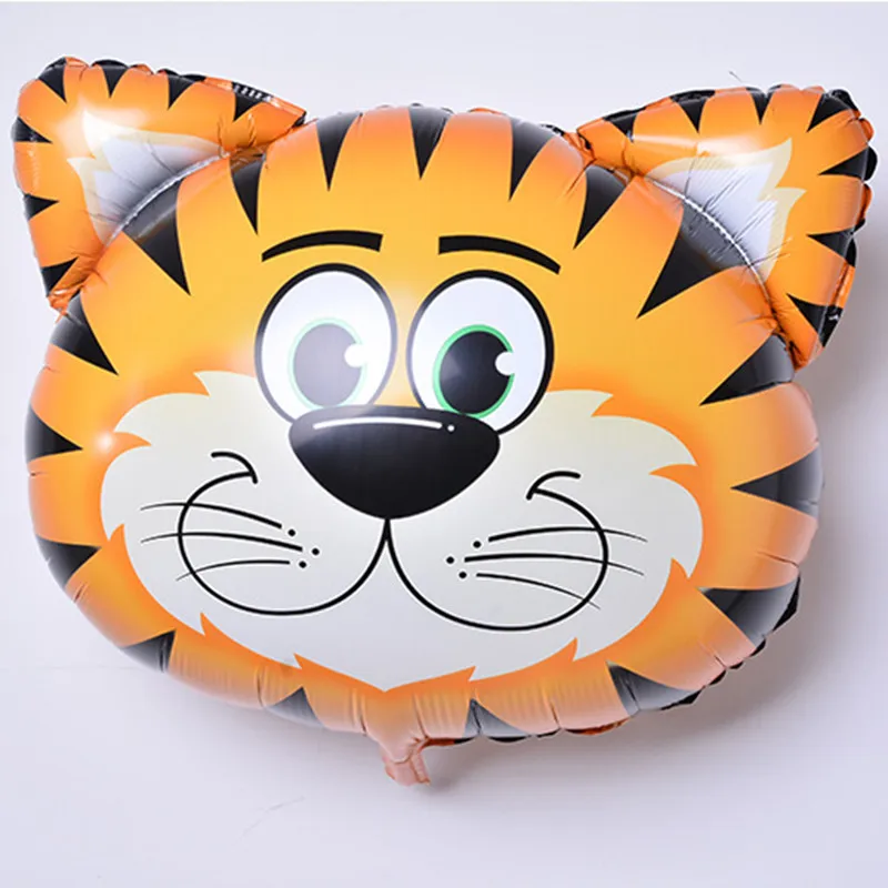 6 шт./лот, мини воздушные шары из фольги в виде головы животного, надувные воздушные шары с днем рождения, вечерние украшения, Детские вечерние принадлежности - Цвет: tiger