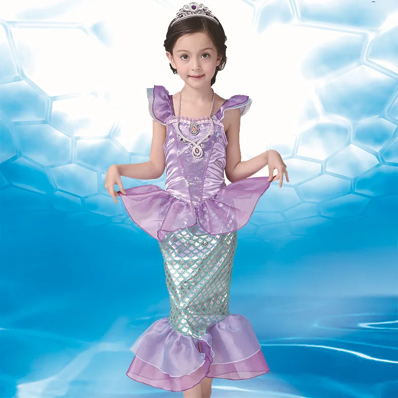 

Children Baby Ariel the Little Mermaid tail Fairy Fancy Dresses Princess Cosplay Halloween Costume for Kids Girls carnaval anime