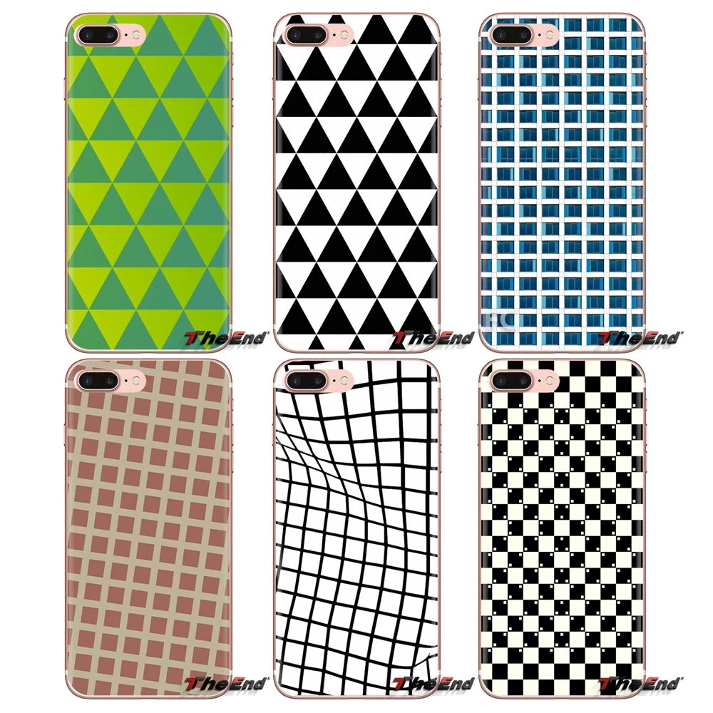 

For Huawei G7 G8 P7 P8 P9 P10 P20 P30 Lite Mini Pro P Smart Plus 2017 2018 2019 Silicone Phone Skin Case Black and white lattice
