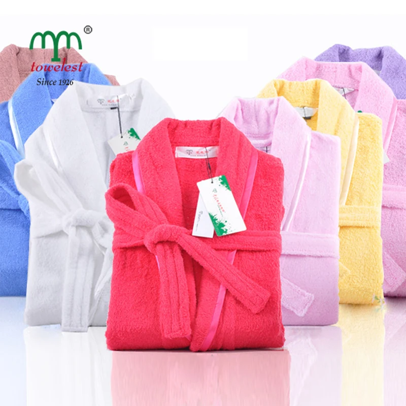 2015 Brand MMY Bathrobe - 100% Cotton Bath Robe Unisex Solid Dressing Gown Spa Bathrobe Pajamas Thick Long Nightgown Sleepwear