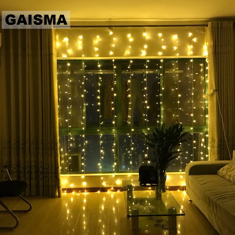 

2/3/4/6/8/10 x 2M LED Curtain Lights Christmas Garland Wedding Decorations Fairy Lights Party Home New Year Holiday Lighting