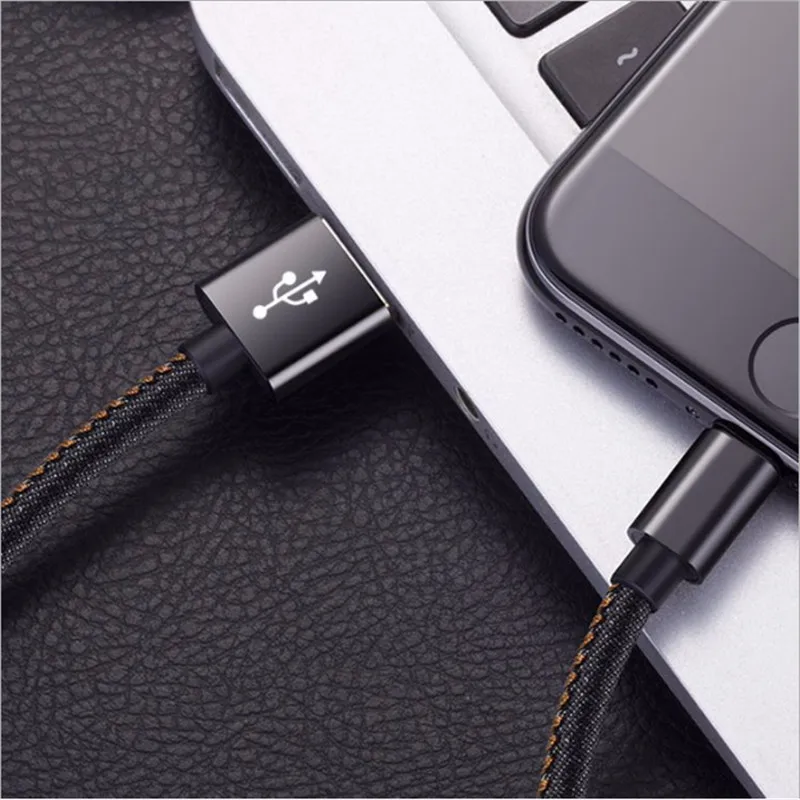2 m/1.5A Cable USB para Cable de Lightning iPhone X 8 Denim para iPhone Cable USB 1 m/2.1A rápida de datos de sincronización de carga Cables para cargador de iPhone