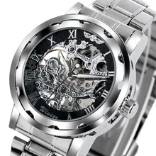 WINNER Roman Numerals Steampunk Skeleton Mechanical Stainless Steel Dress Men Wrist Watch Stylish Classic Sport Women relojes