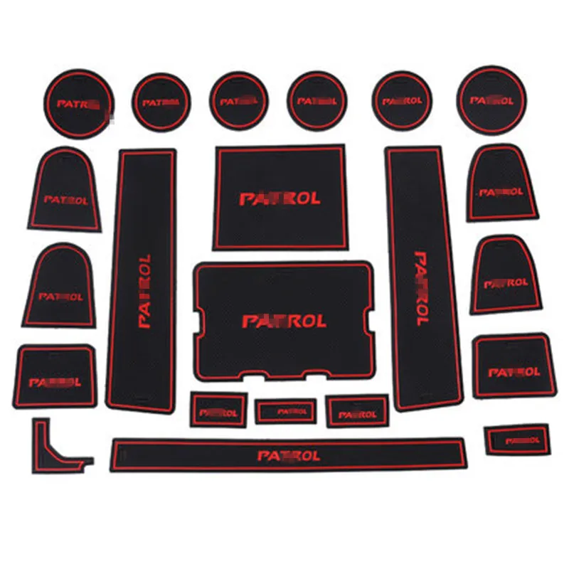 

Car Interior Mats for Patrol 2017 Slot Pad Interior Door Groove Mat Latex Anti-Slip Cushion For Nissan Patrol Y62 2017 2018