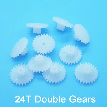

24 Teeth 0.5M Double Plastic Wheel Gear 24082A 24082B 24102A 24102.5A 24122B 24122.5A Gears Toy Accessories 10pcs Sample