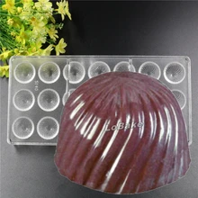 21 полостей рифленой полусферической формы Полиэтилен PE Пластиковая форма для шоколада для DIY торта пастелерий Инструменты для выпечки