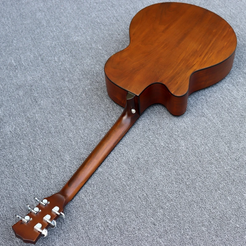 40 дюймов винтажная Акустическая гитара цветок инкрустация гриф с звукоснимателем с хорошим звуком
