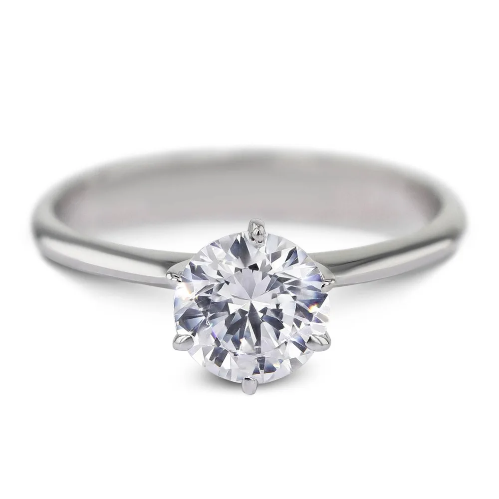 

Solarite 14k White Gold Moissanite Engagement Round Brilliant Cut 2.0ct 8mm Lab Grow Diamond Ring Promising Ring For Women