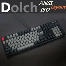 Cool Jazz Black Gray mixed Dolch Thick PBT ANSI ISO layout 104 87 61 Keycaps OEM Profile Key caps For MX Mechanical Keyboard