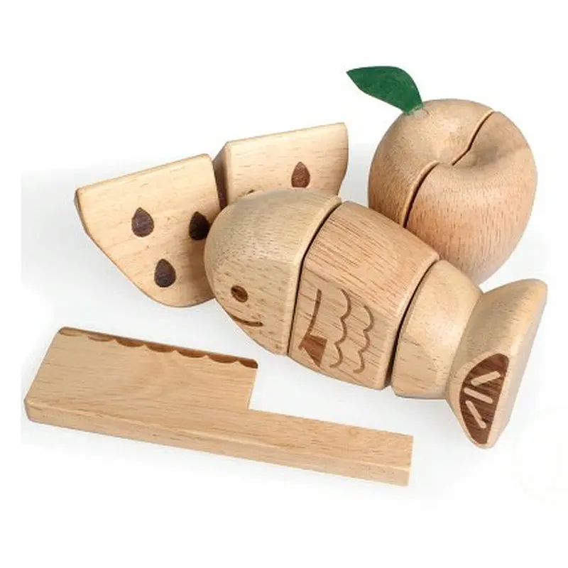 Детская учебная Доска Рыбы арбуз яблоко ролевые игры, игрушки, детские деревянные кухонные игрушки Набор Обучающие Детские игрушки Детские
