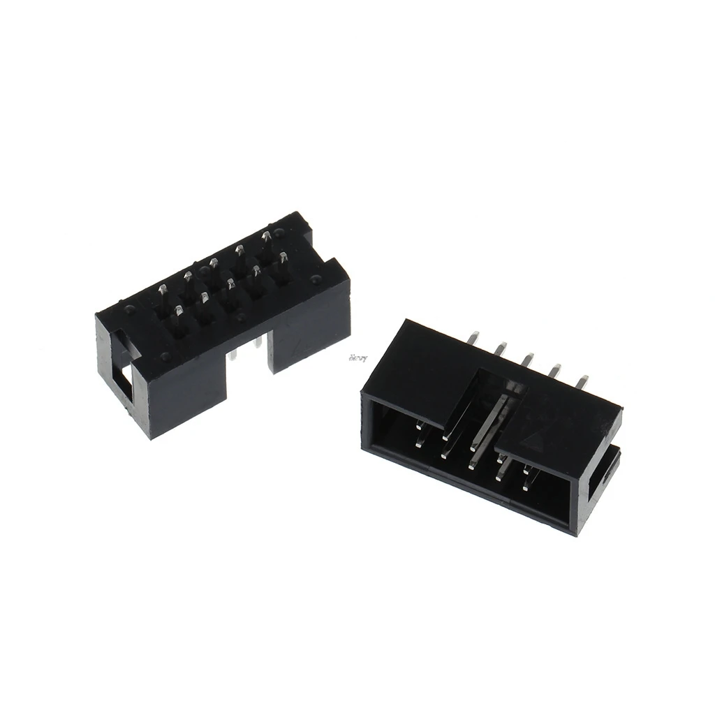 10 шт. DC3 Pin 2x5 двухрядный 2 54 мм Шаг прямой штырь IDC коробка коннектор 19QB |