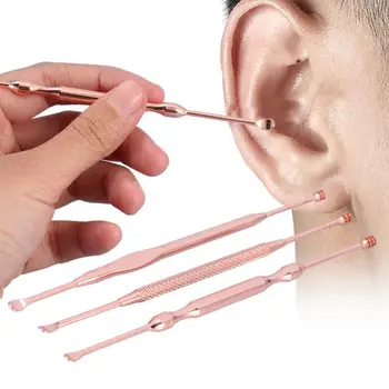 

3Pcs Ear Cleaning Double-ended Ear Cleaner Spiral Stainless Steel Earpick Wax Remover Curette Scoop Spoon Earpick Cleaner Tool