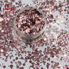 TCB087-R321 микс точка формы круглые пайетки для дизайна ногтей, гель для ногтей, макияж лак для ногтей и DIY украшения