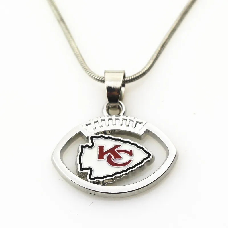 New Arrival 10pcs/lot Chiefs Football Team Necklace Pendant Jewelry