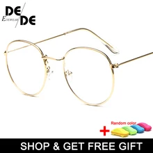 Дизайнерские женские очки оправы для оптики из металлического круглого стекла es оправа с прозрачными линзами очки для глаз черный серебристый золотой глаз, стекло с коробкой