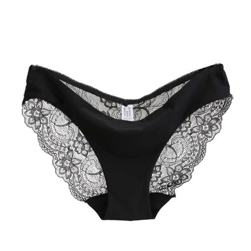 

Underwear woman panties Ladies Plus Size Transparent Low-Rise fancy lace sexy traceless crotch of cotton briefs Intimates